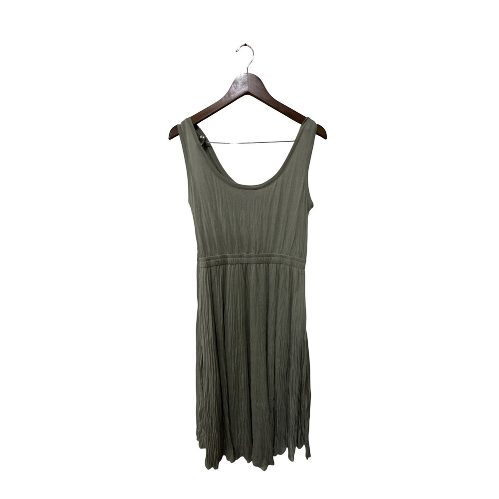 Vince Scoop Neck Pleated Midi Tank Dress in Moss Green Size Medium NWOT - Picture 4 of 4